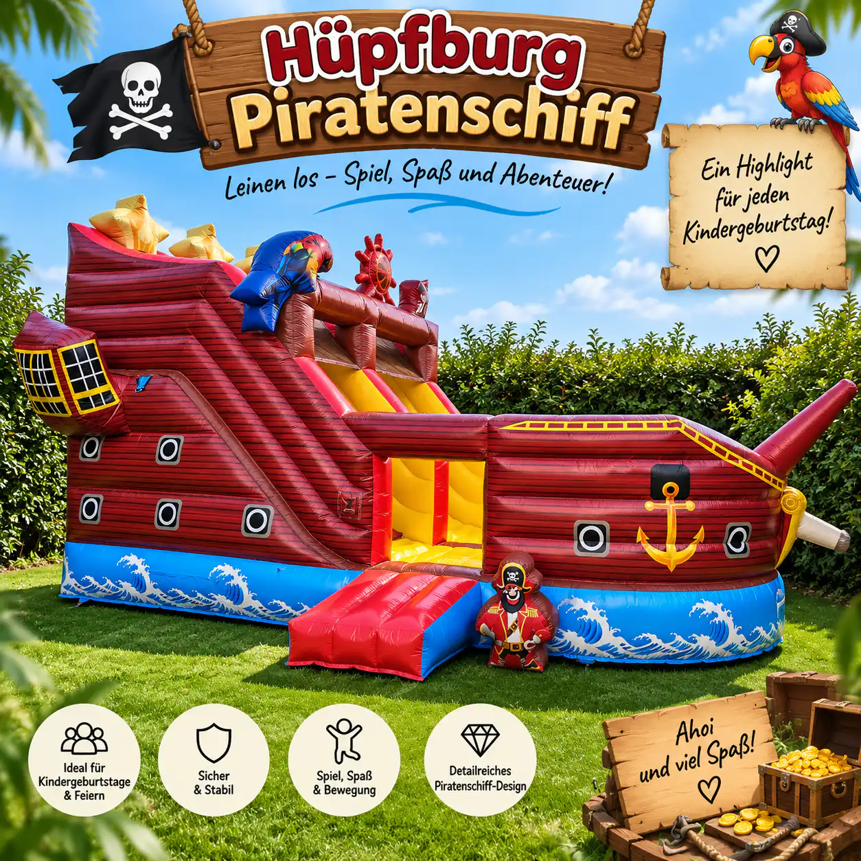 Hüpfburg Piratenschiff mieten